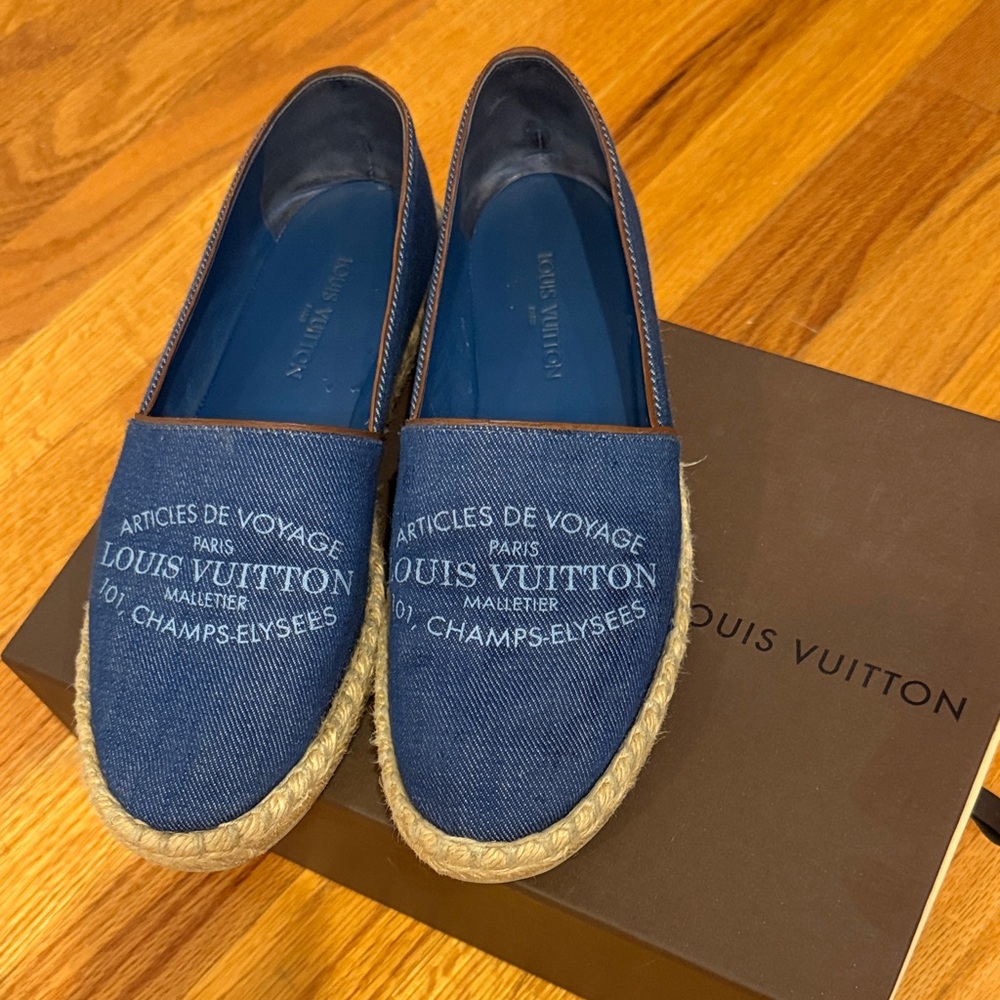 Louis Vuitton Navy Blue Espadrille Loafers